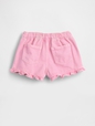 ULTRASOFT DENIM STRIDE SHORT - PINK RUFFLE HEM