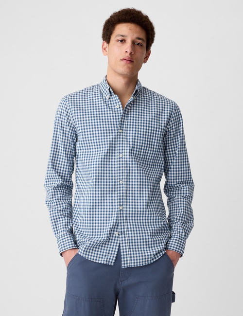 Stretch Poplin Shirt in Slim Fit