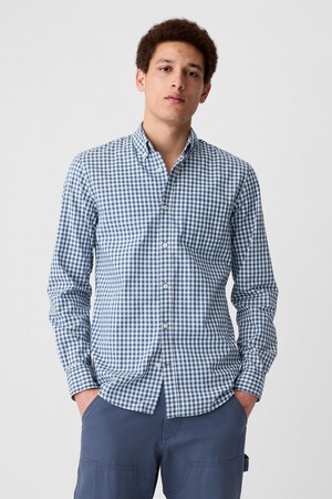 Stretch Poplin Shirt in Slim Fit