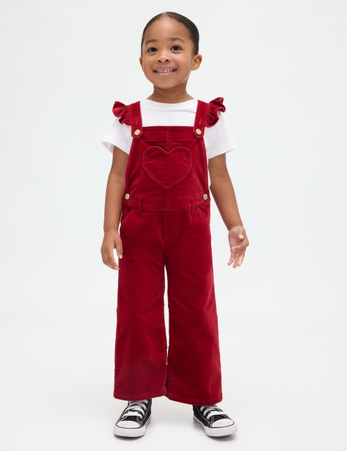 Baby & Toddler Velvet Heart Overalls