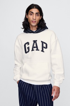 Vintage Soft Striped Logo Hoodie