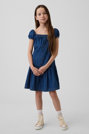 Kids Denim Drop-Waist Dress