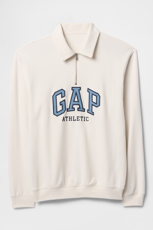 Vintage Soft Athletic Logo Polo Sweatshirt