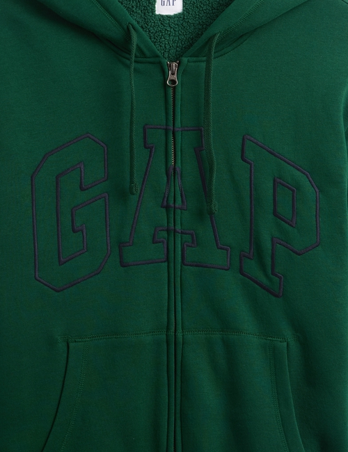 Relaxed Gap Logo Sherpa-Lined Zip Hoodie