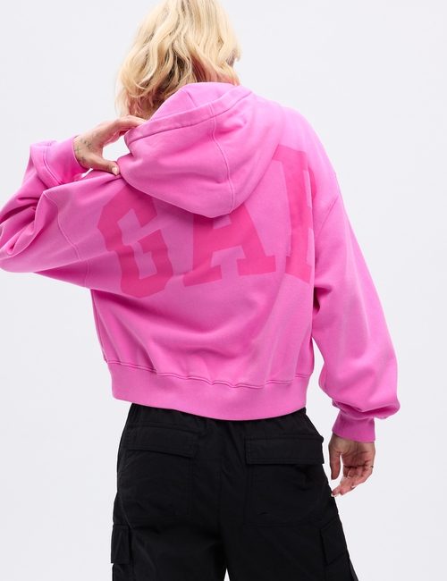 Arch Logo Cropped Hoodie