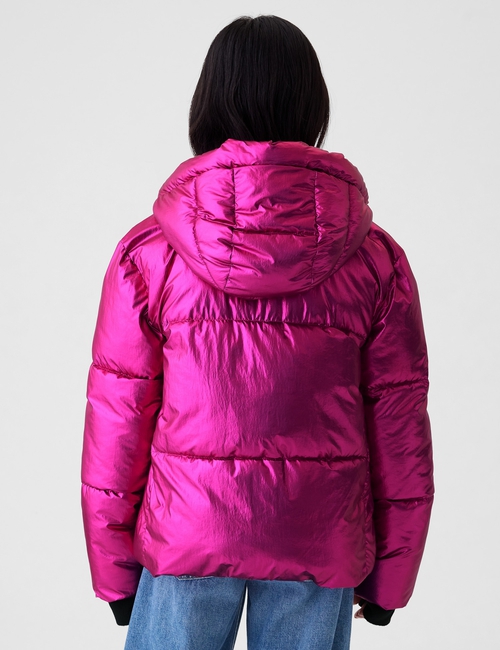 Kids Recycled Metallic Puffer Jacket