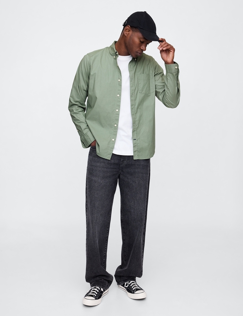 Stretch Poplin Shirt in Standard Fit