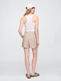 4" Mid Rise Pull-On Linen-Blend Shorts