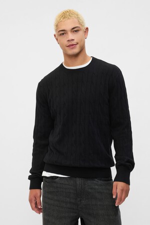 CashSoft Cable-Knit Crewneck Sweater