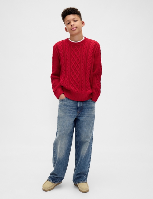 Kids Cable-Knit Crewneck Sweater