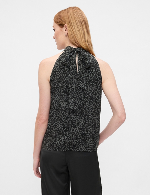 Print Tie-Back Halter Top