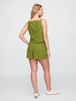 4" Mid Rise Pull-On Linen-Blend Shorts