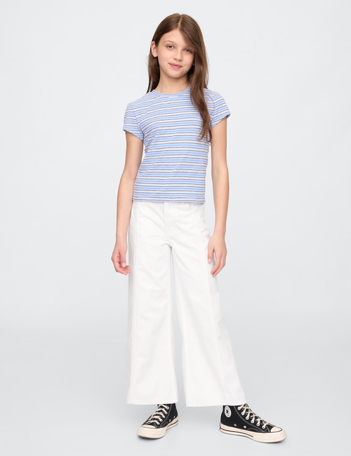 Kids High Rise Stride Wide-Leg Ankle Jeans