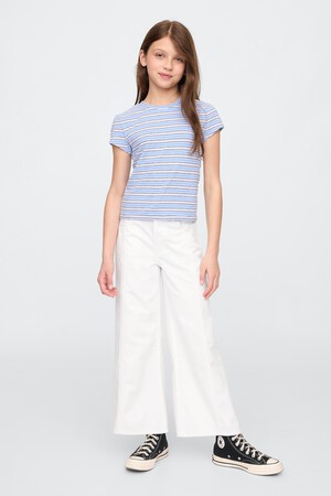 Kids High Rise Stride Wide-Leg Ankle Jeans
