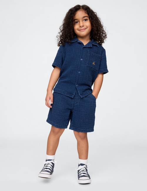 Baby & Toddler Crinkle Gauze Denim Outfit Set