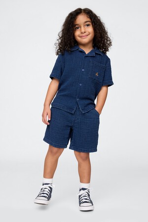 Baby & Toddler Crinkle Gauze Denim Outfit Set