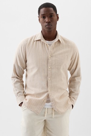 Linen-Blend Shirt in Standard Fit