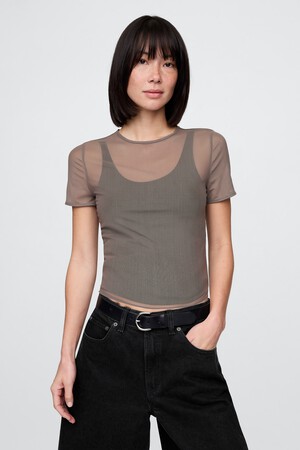 SS MESH CREW TEE