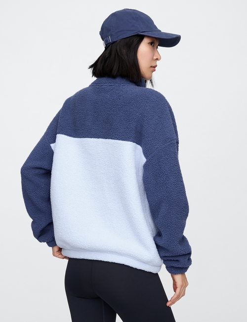 Relaxed Recycled Sherpa Quarter-Snap Sweatshirt
