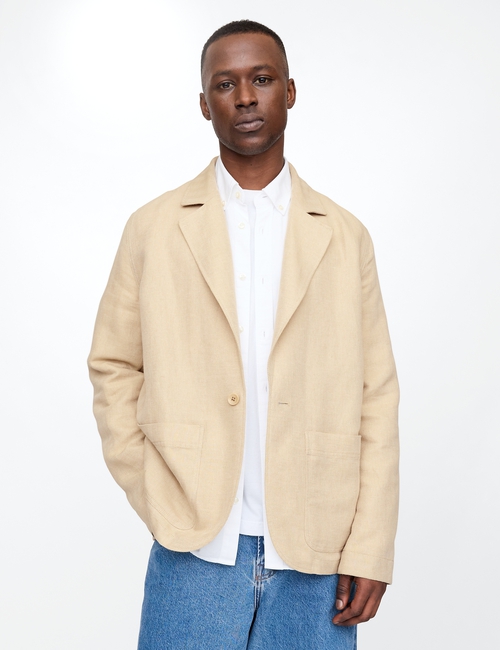 Relaxed Linen-Cotton Blazer