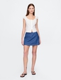 UltraSoft Denim Mini Skort
