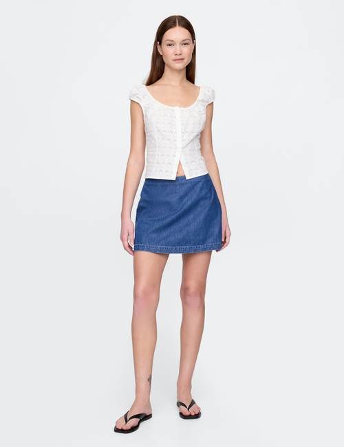 UltraSoft Denim Mini Skort
