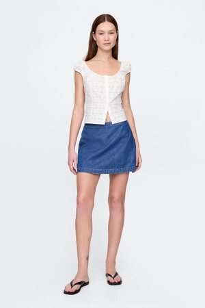 UltraSoft Denim Mini Skort