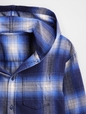 Kids Organic Cotton Hooded Flannel Shirt