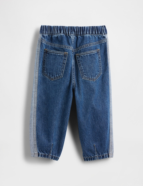 Baby & Toddler Two-Tone Pull-On Barrel Jeans