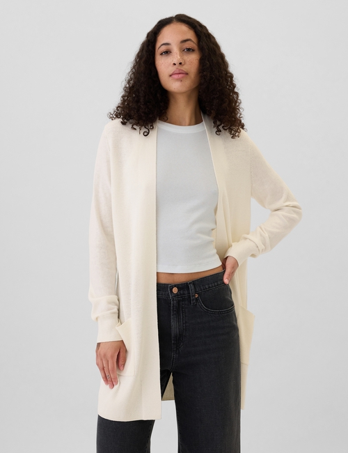 Long Open-Front Cardigan