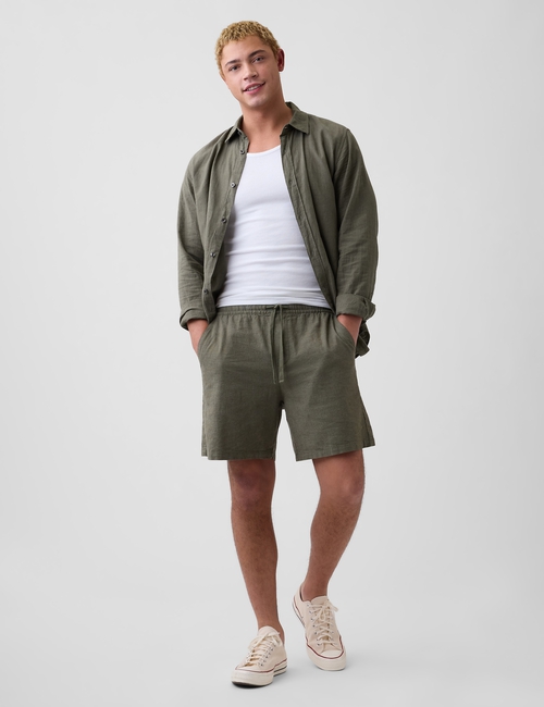 7" Linen-Blend Easy Shorts