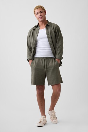V-7IN LINEN COTTON EASY SHORT