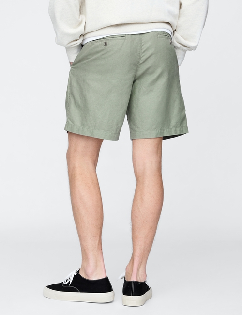 8" Linen-Cotton Shorts