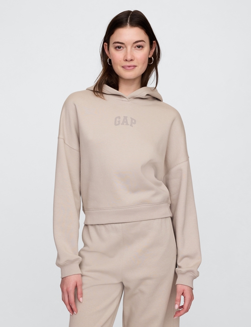 Relaxed Gap Mini-Logo Cropped Hoodie