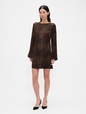 LS BOATNECK MINI SHIFT DRESS