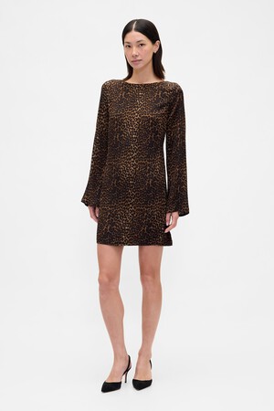 LS BOATNECK MINI SHIFT DRESS