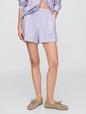 4" Mid Rise Pull-On Linen-Blend Shorts