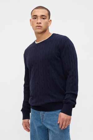 CashSoft Cable-Knit Crewneck Sweater