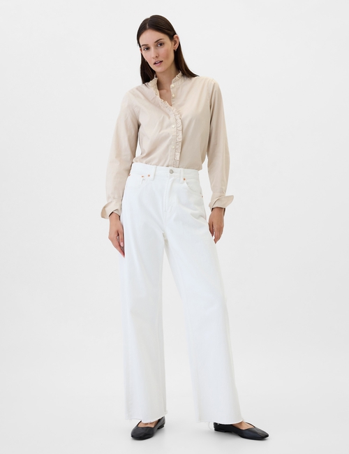Classic Poplin Ruffle Shirt