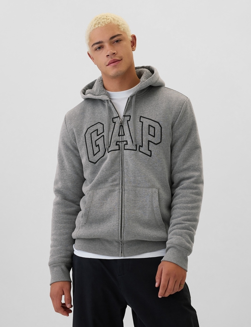 Gap Logo Sherpa-Lined Zip Hoodie