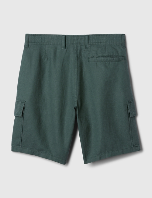 8" Linen-Cotton Cargo Shorts