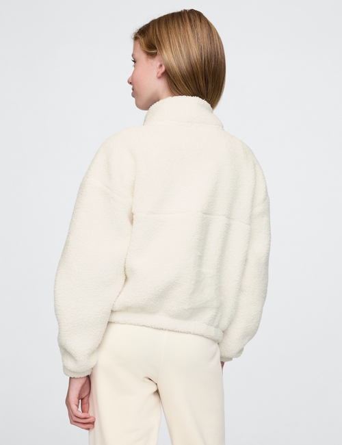 Kids Recycled Relaxed Sherpa Quarter-Snap Sweatshirt