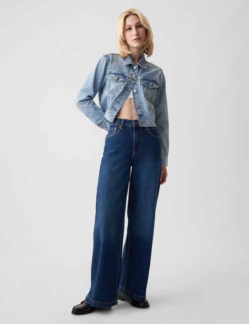 High Rise Stride Wide-Leg Jeans