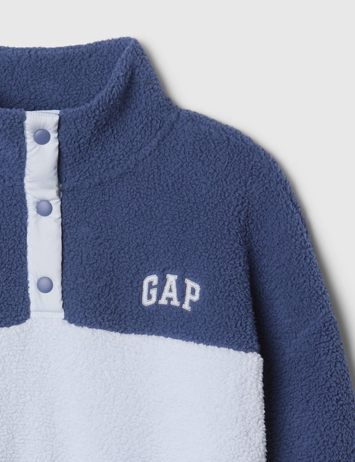 Relaxed Recycled Sherpa Quarter-Snap Sweatshirt