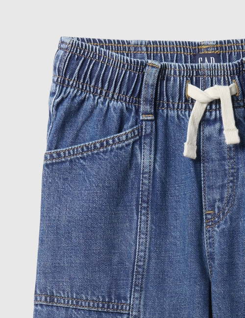 Kids Seamed Wide-Leg Pull-On Jeans