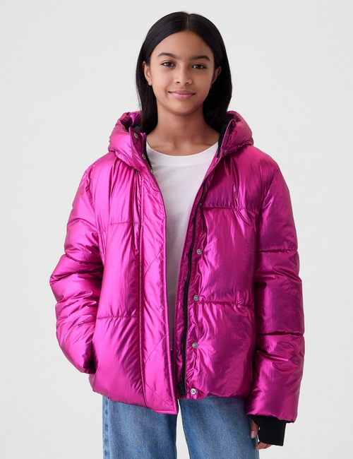 Kids Recycled Metallic Puffer Jacket