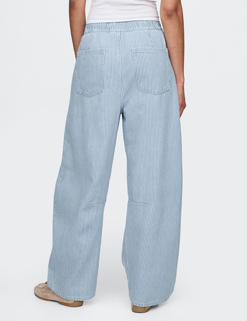 Mid Rise UltraSoft Denim Stripe Easy Horseshoe Jeans