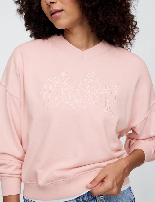 Vintage Soft French Terry Wedge V-Neck Sweatshirt