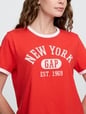Shrunken Graphic Ringer T-Shirt