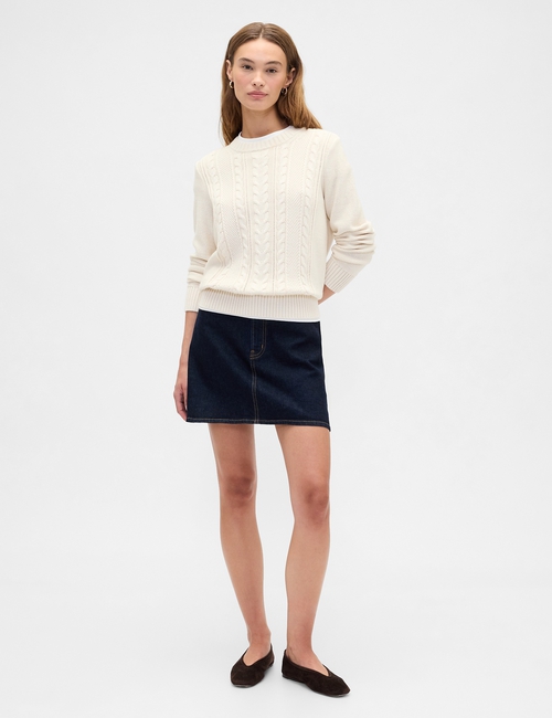 Cable-Knit Crewneck Sweater